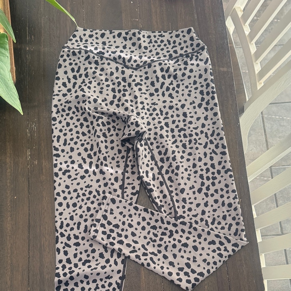 VITALITY Black and White Spotted Leggings. Never worn!